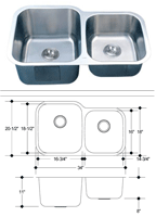 Model LI-300 C-tech Sink Stainless Steel